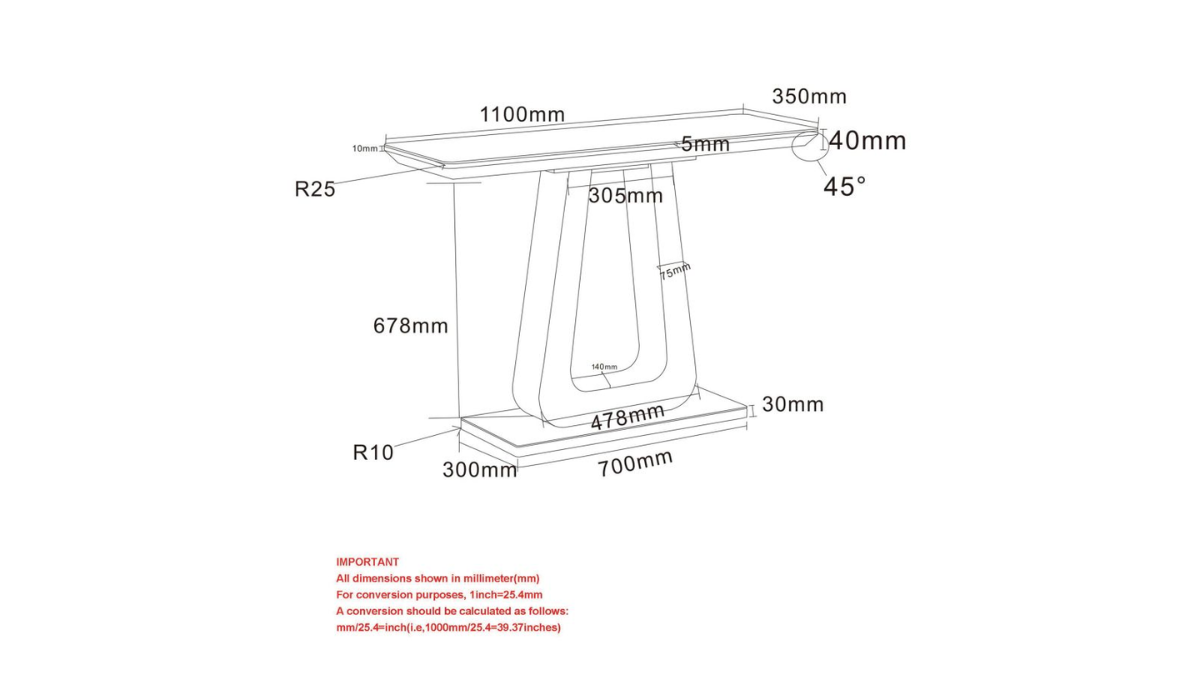 CORVUS CONSOLE TABLE