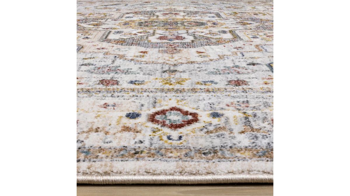 Marisa Cream Beige Floral Medallion Rug