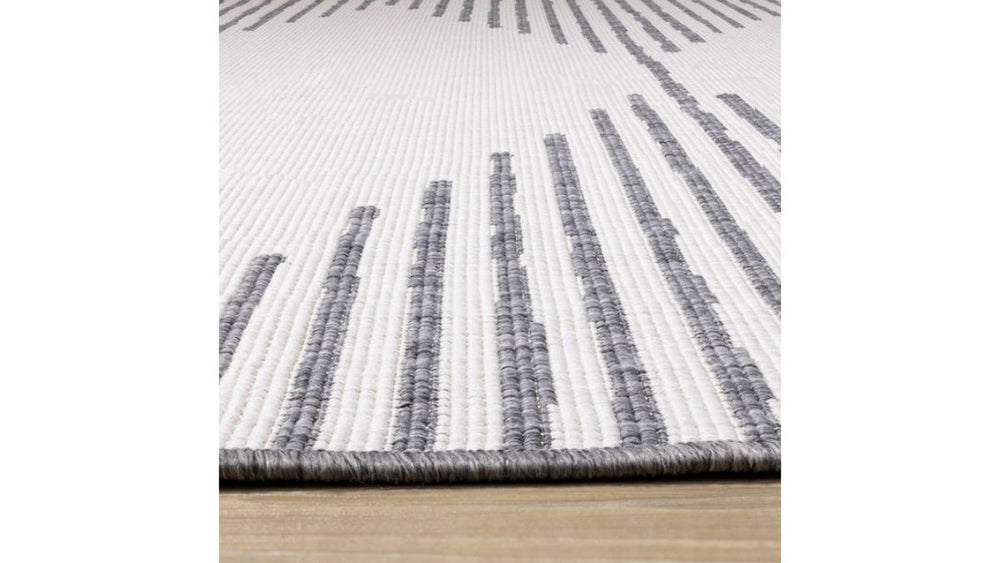 Bristol Grey Cream Pointing Triangles Reversible Rug