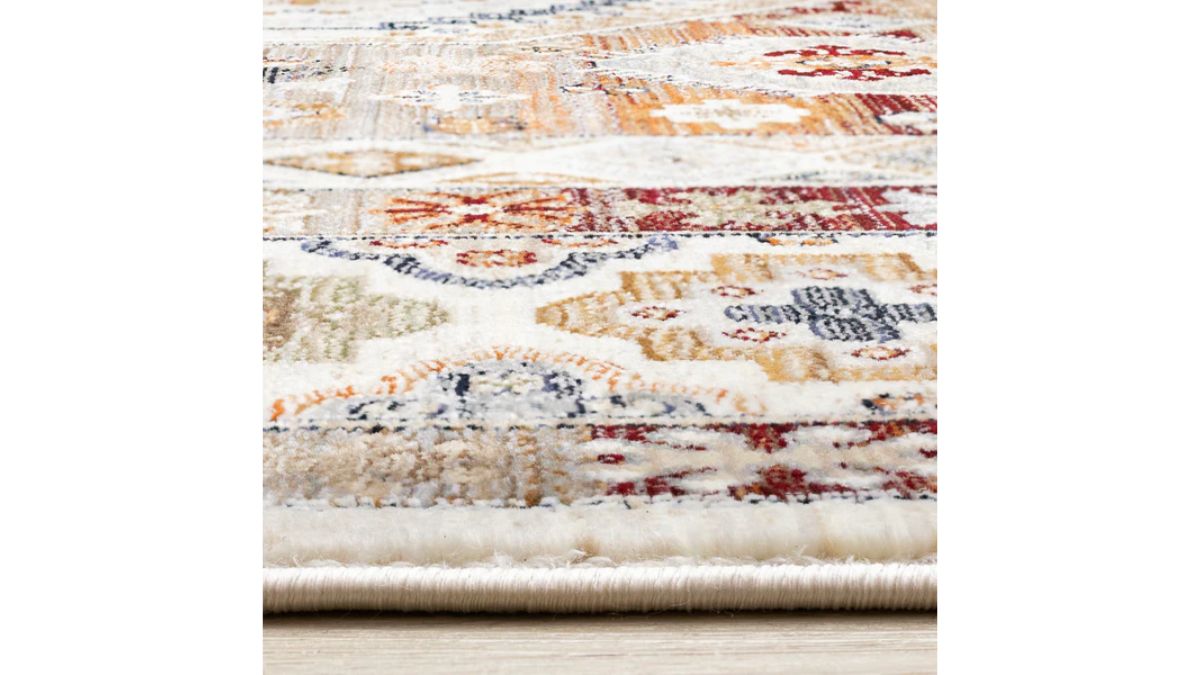 Samira Cream Red Orange Traditional Classic Border Rug