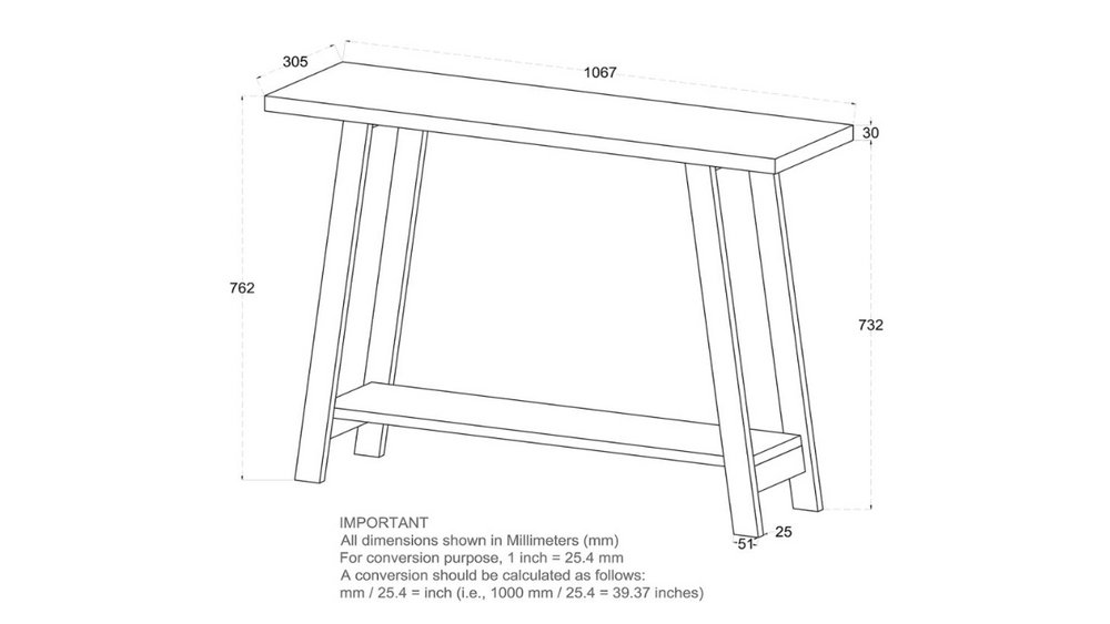 WORLDWIDE HOME FURNISHINGS VOLSA CONSOLE TABLE