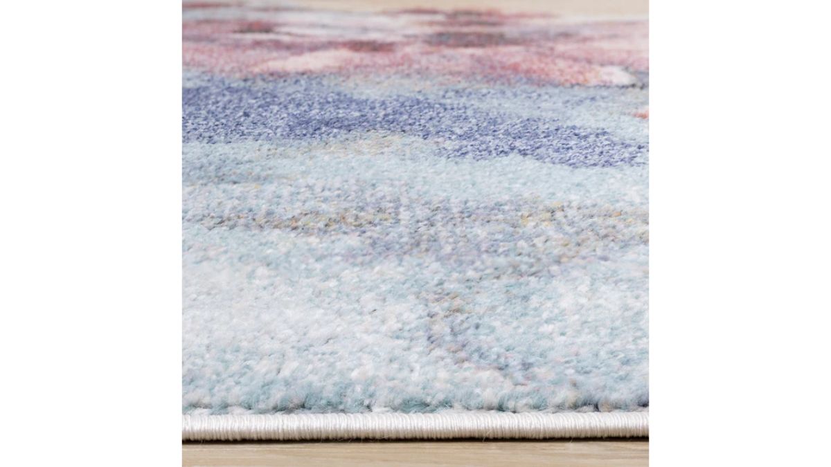 Fresco Blue Pink Yellow Cherry Blossom Rug