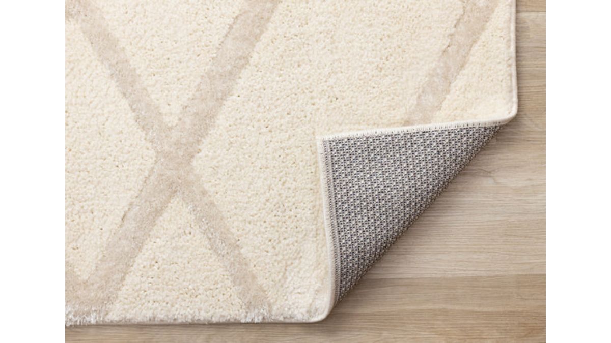 Sully Cream Beige Broken Lattice Design Rug