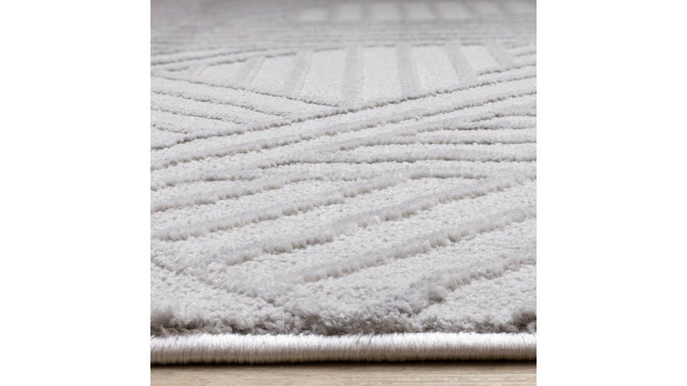 Ellington Grey Abstract Herringbone Design Rug