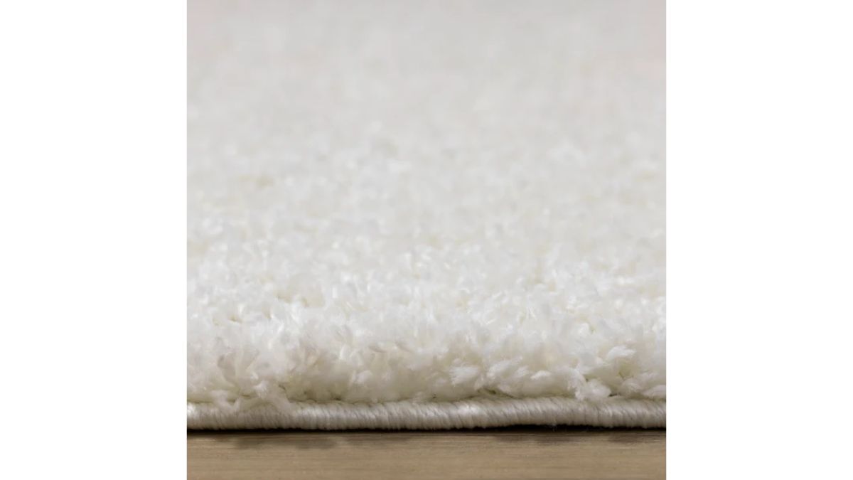 Pascal Cream White Comfort Shag Rug Oval