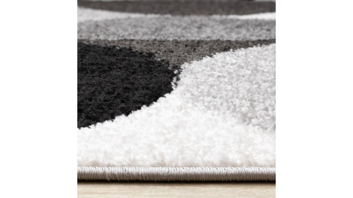 Eclipse Grey Black White Mid-Century Modern Design Rug