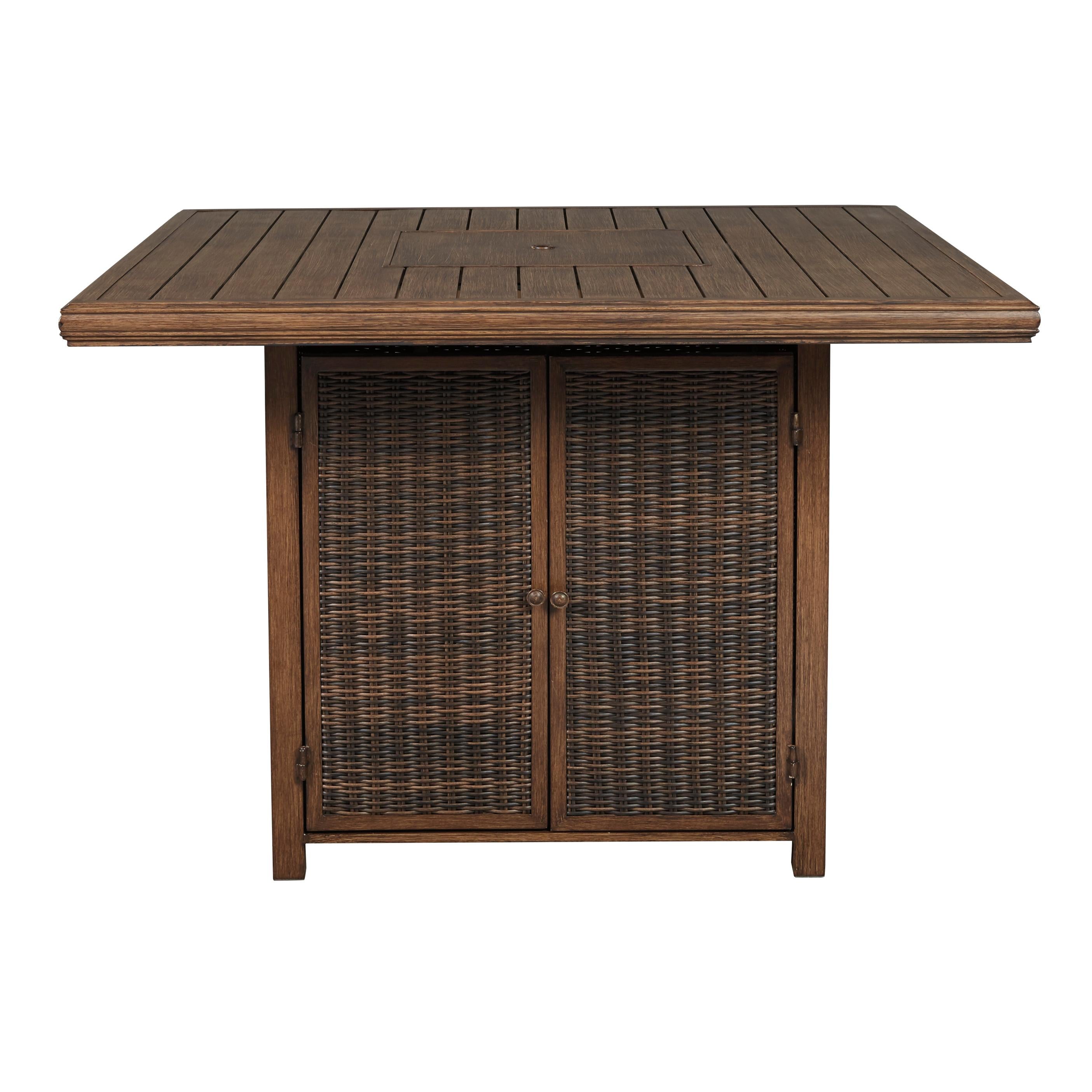  Signature Design by Ashley Paradise Trail P750-665 Square Bar Table with Fire Pit IMAGE 3