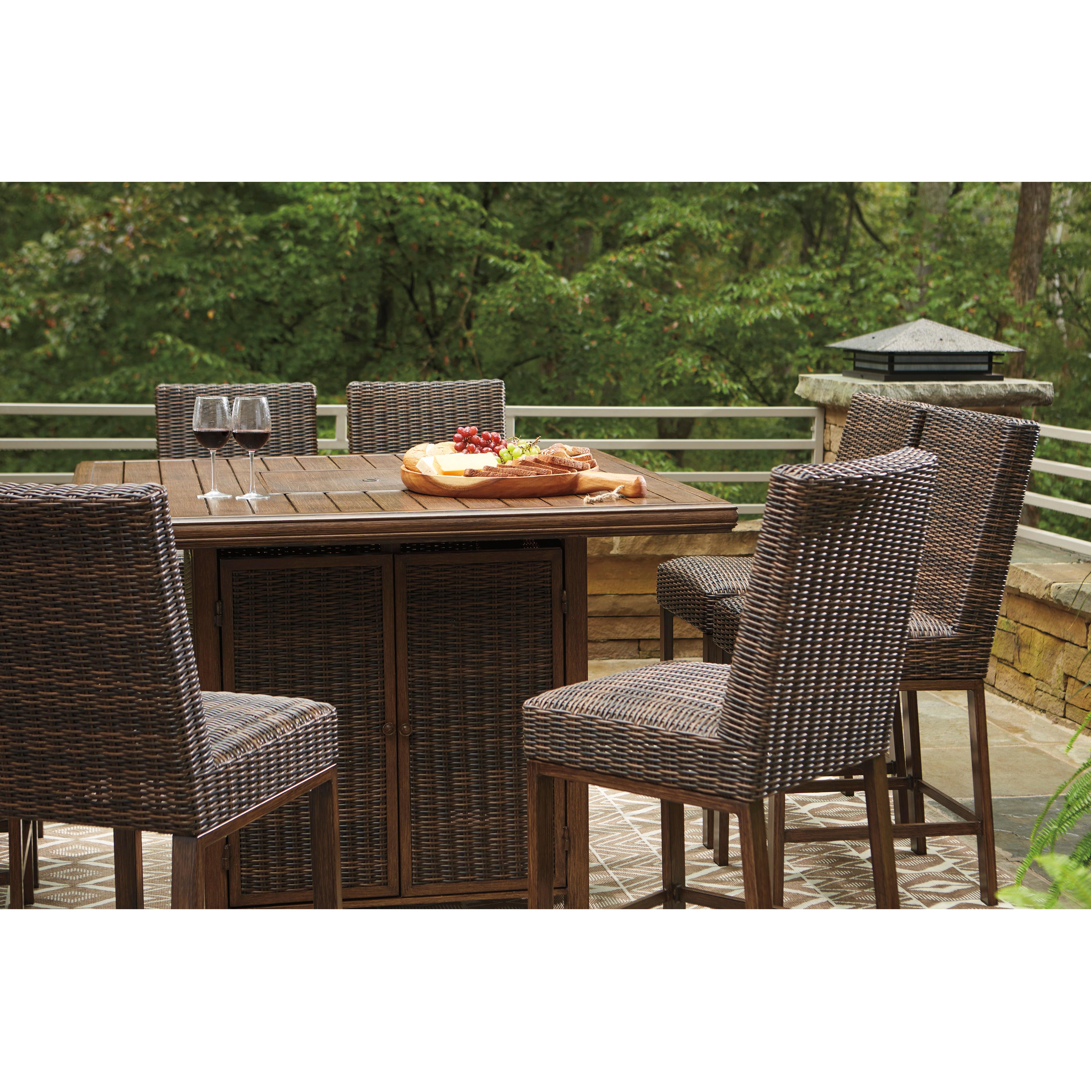  Signature Design by Ashley Paradise Trail P750-665 Square Bar Table with Fire Pit IMAGE 8