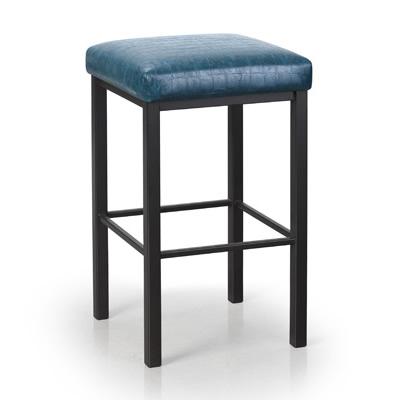  Trica Furniture Day Pub Height Stool Day Bar Height Stool - Black/Mississippi Teal IMAGE 1