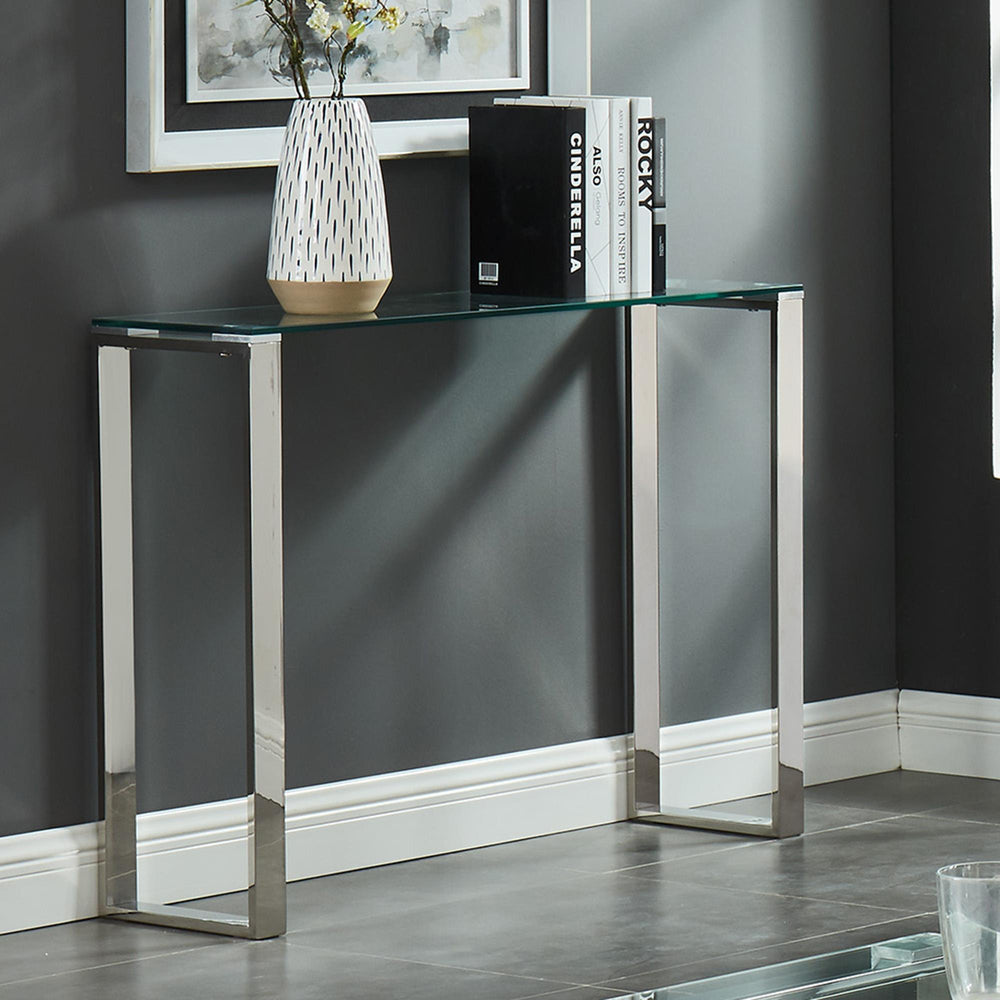  !nspire Zevon 502-408CH Console/Desk - Silver IMAGE 2