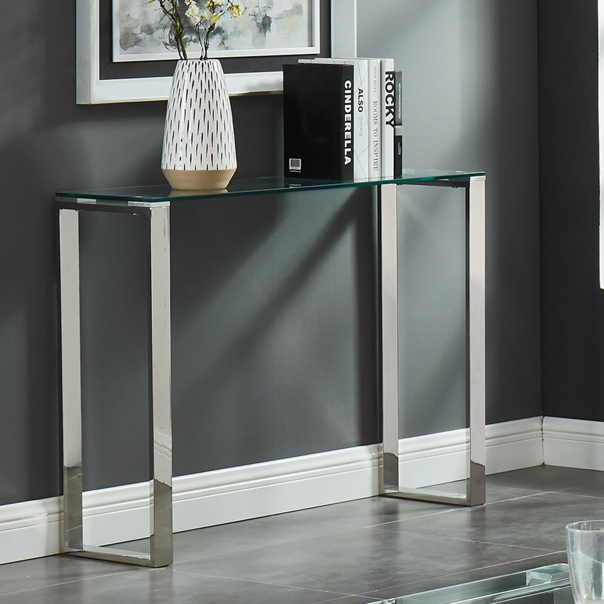  !nspire Zevon 502-408CH Console/Desk - Silver IMAGE 2