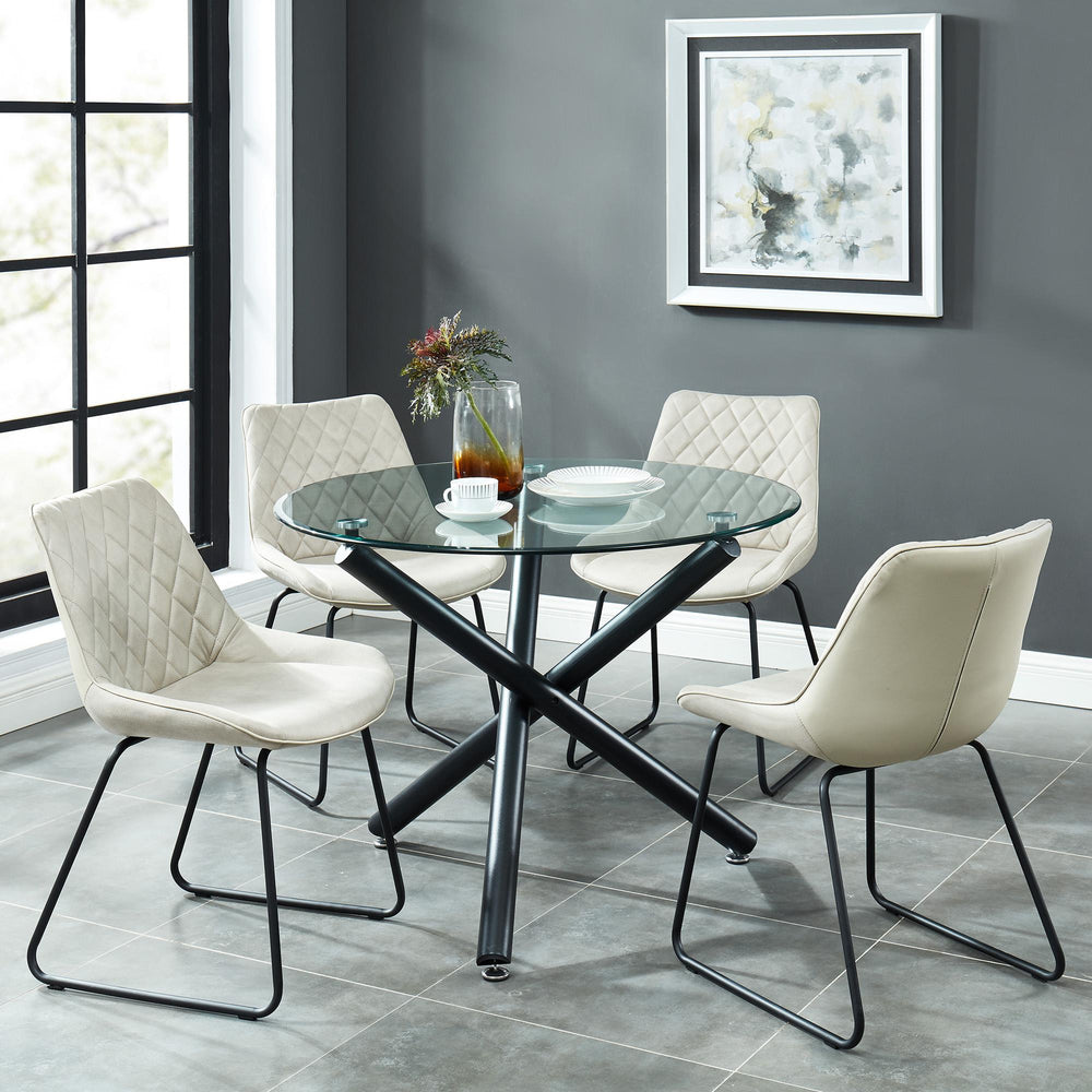  Worldwide Home Furnishings Suzette 201-476-40 Round Dining Table - Black IMAGE 4