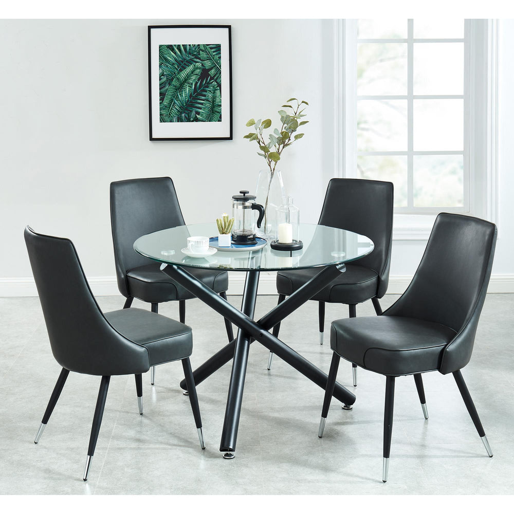  Worldwide Home Furnishings Suzette 201-476-40 Round Dining Table - Black IMAGE 6
