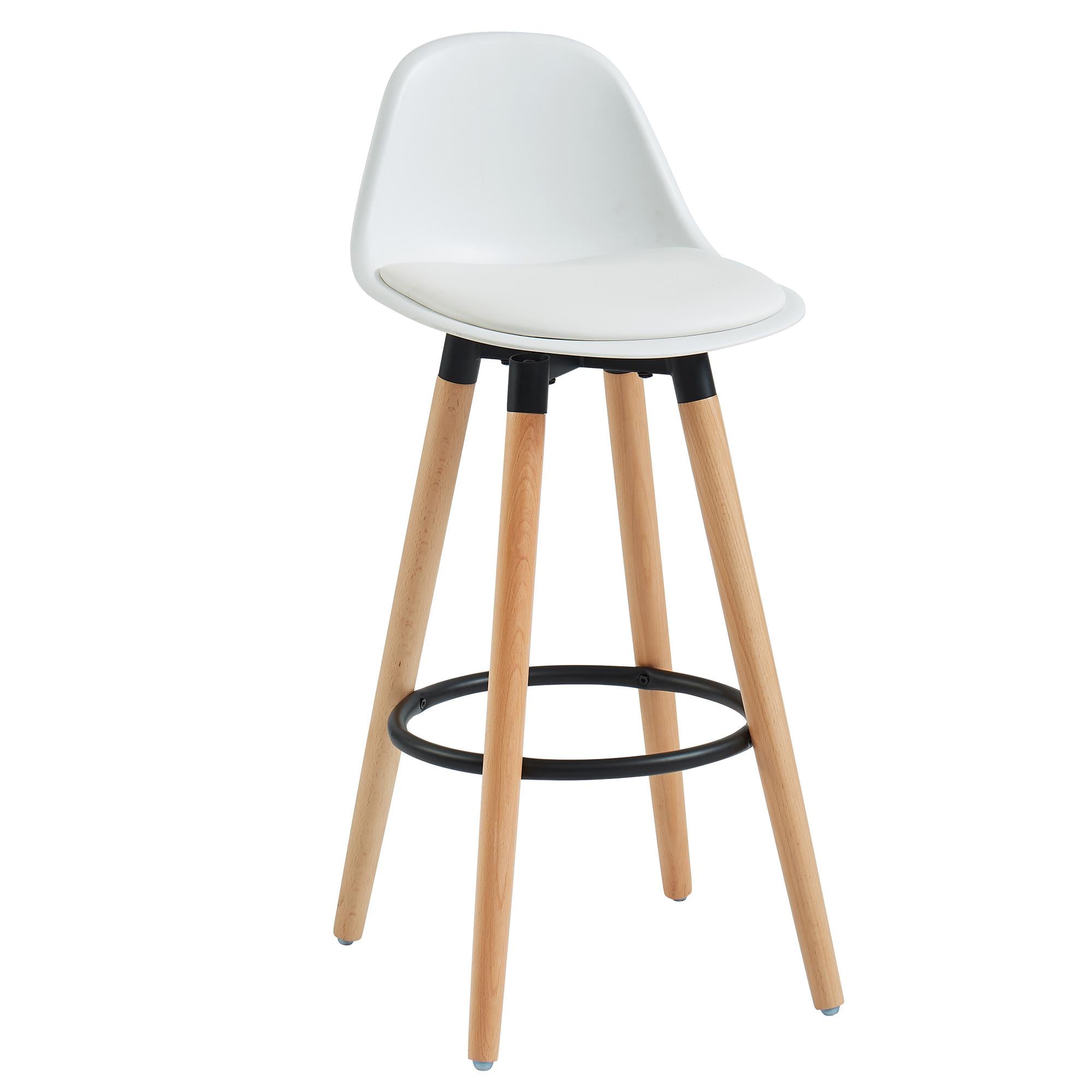  Worldwide Home Furnishings Diablo 203-352WT 26" Counter Stool - White and Natural IMAGE 1