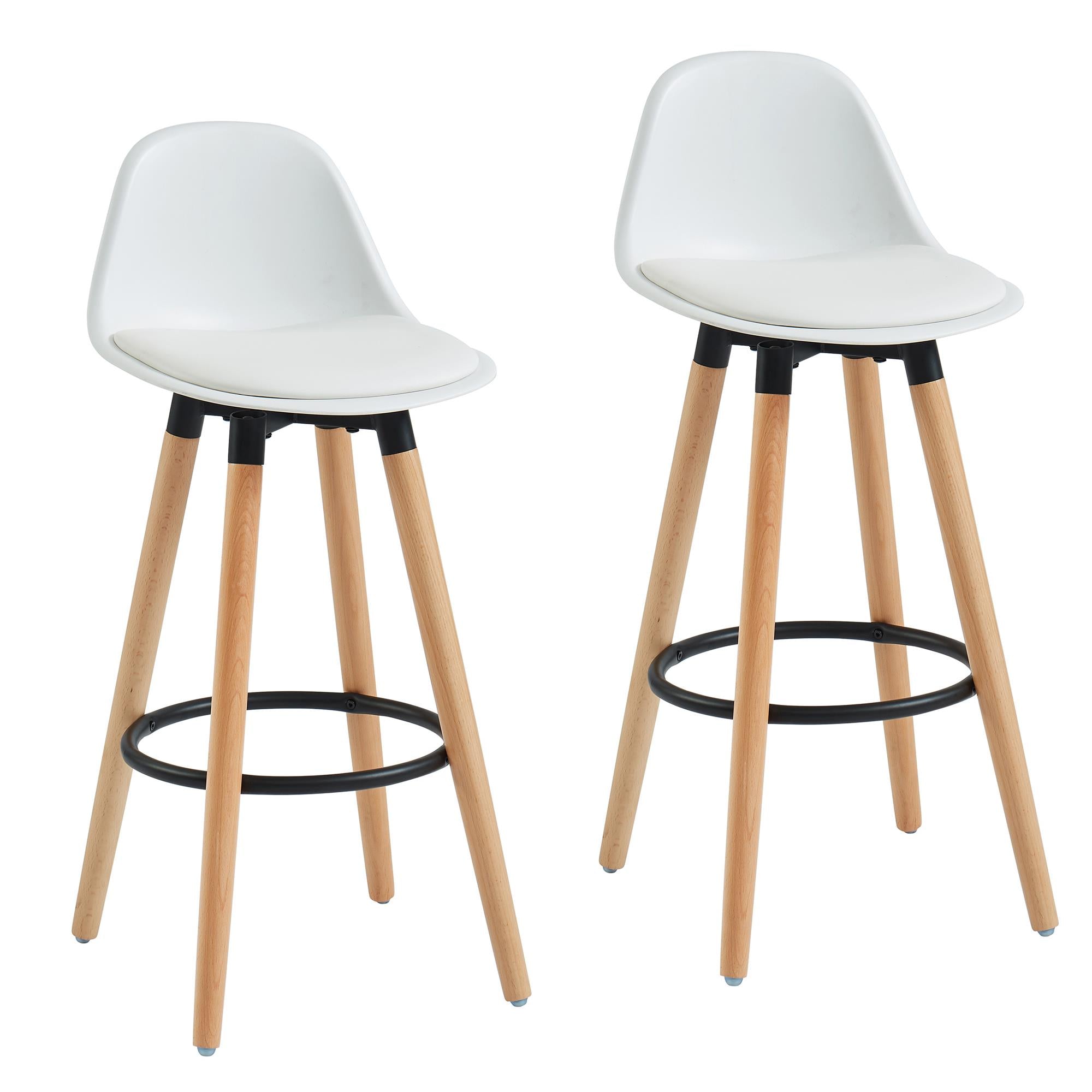  Worldwide Home Furnishings Diablo 203-352WT 26" Counter Stool - White and Natural IMAGE 5