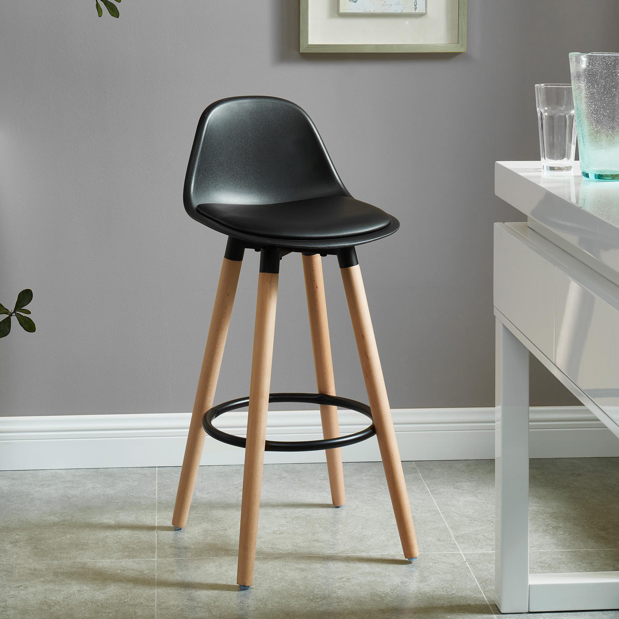  Worldwide Home Furnishings Diablo 203-352BK 26" Counter Stool - Black and Natural IMAGE 2