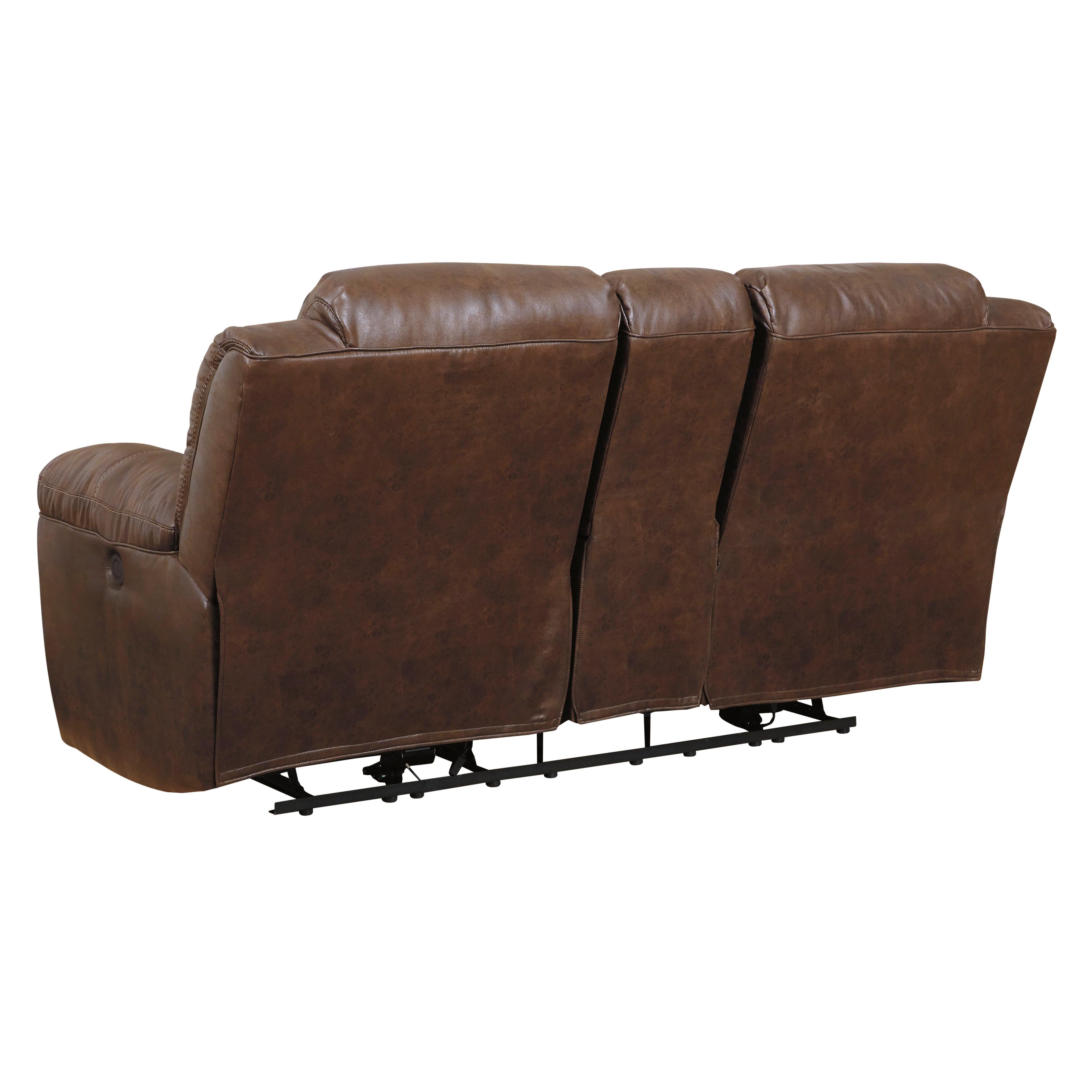  Signature Design by Ashley Stoneland Power Reclining Leather Look Loveseat with Console 3990496 IMAGE 3