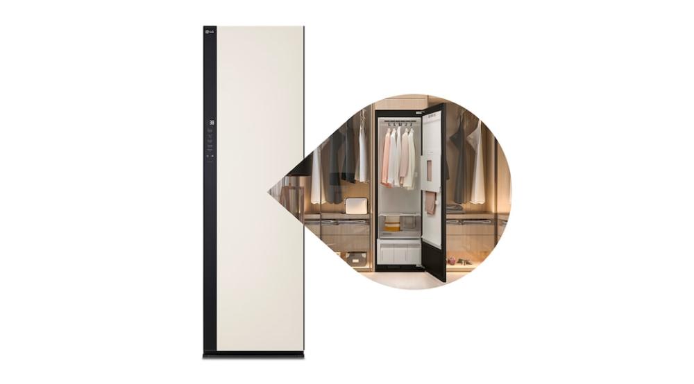 LG Styler Steam Closet with TrueSteam Technology and Dynamic MovingHanger |5 Hangers, Beige