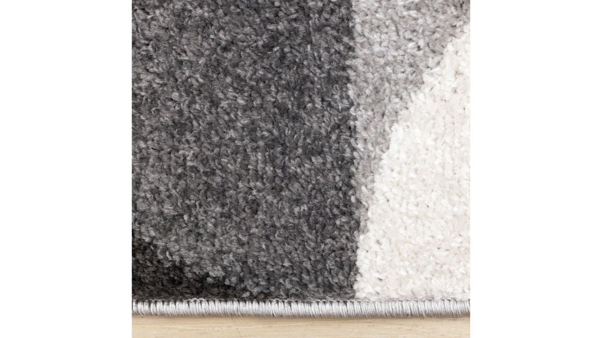 Eclipse Grey Black White Mid-Century Modern Design Rug