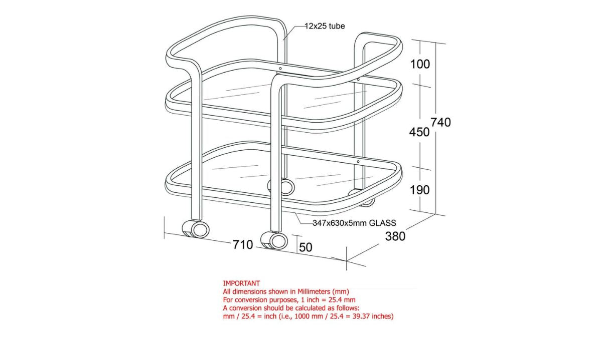 ZEDD 2-TIER BAR CART