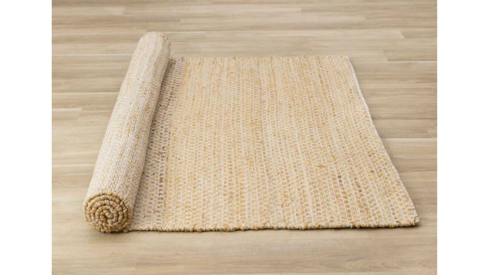 Naturals Light Oak Intricate Cream Weave Jute Rug