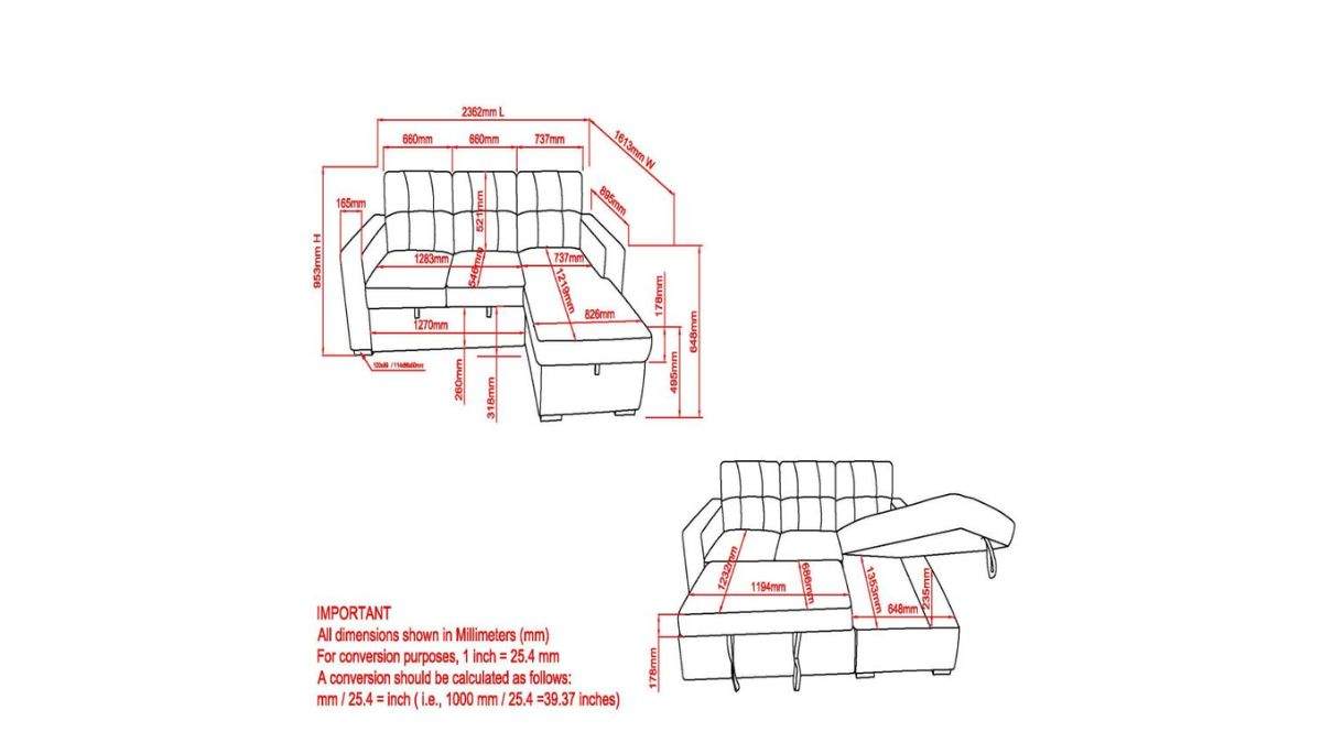 TYSON SECTIONAL WITH BED & STORAGE