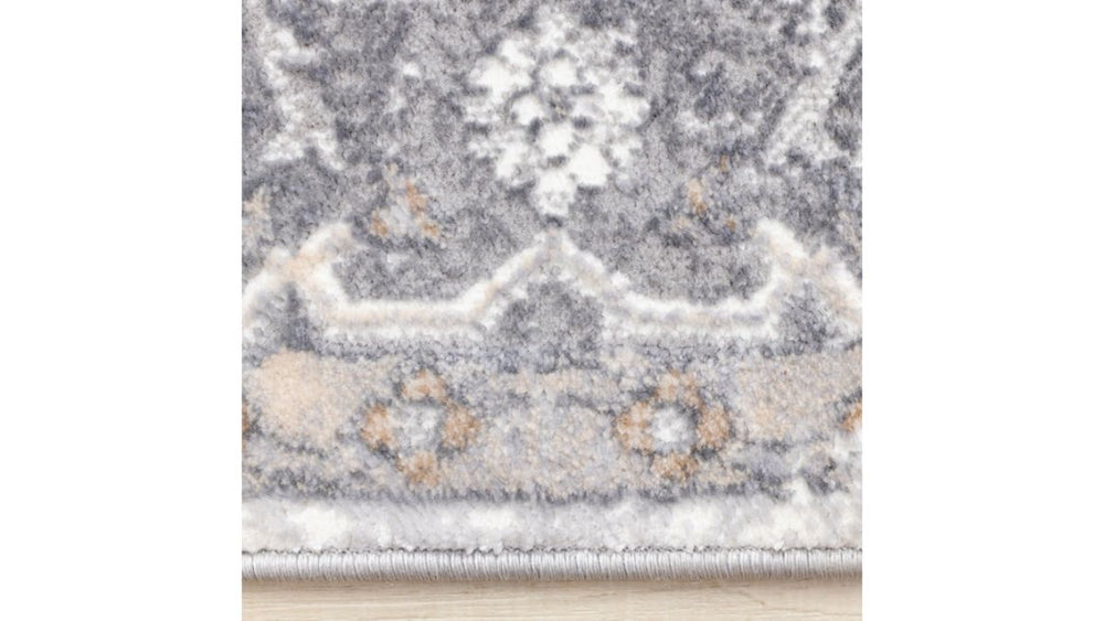 Emory Taupe White Brown Elegant Medallion Rug