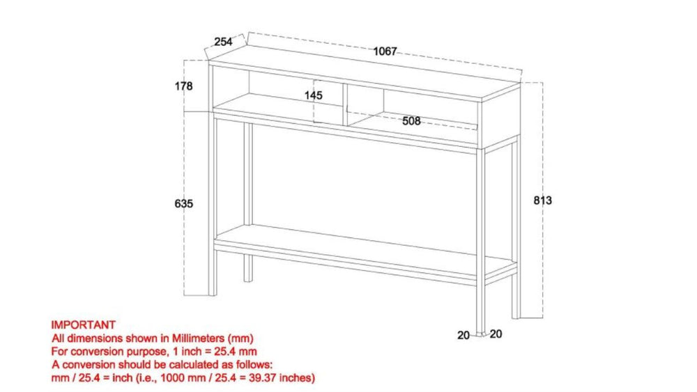 WORLDWIDE HOME FURNISHINGS OJAS CONSOLE TABLE