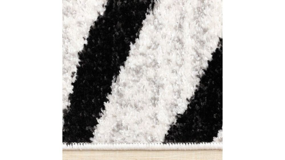 Eclipse Grey Black Drizzle Swirl Rug