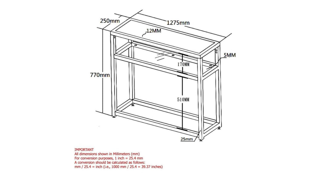 WORLDWIDE HOME FURNISHINGS QUINN CONSOLE TABLE