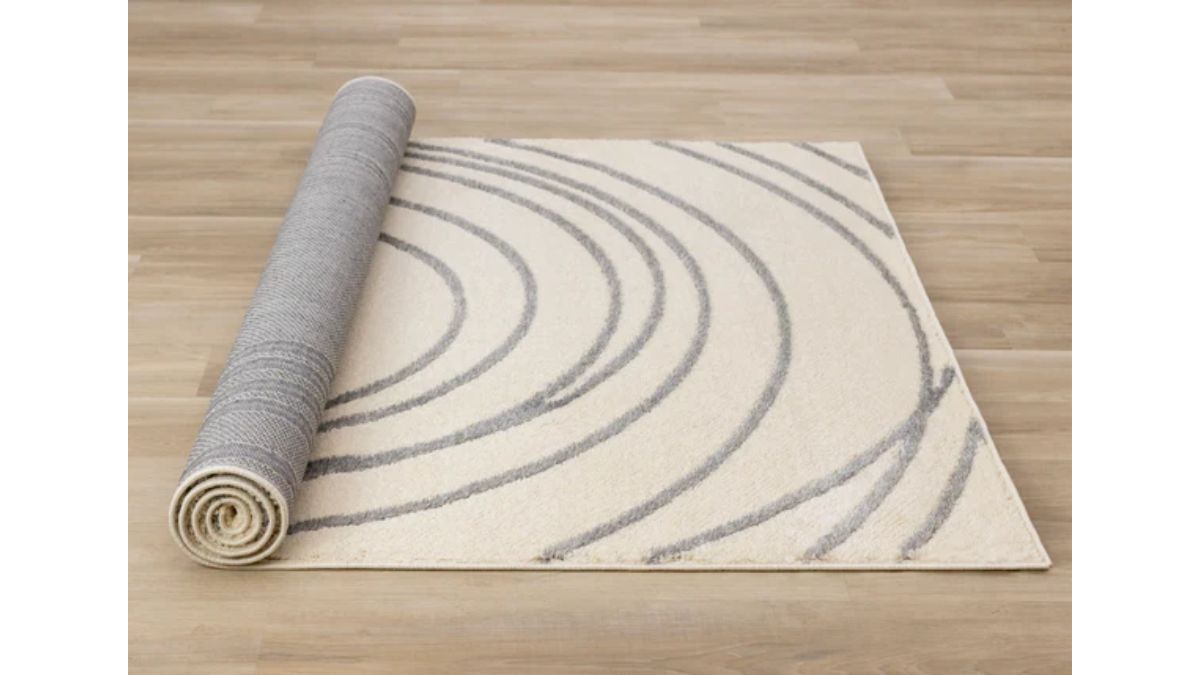 Sully Cream Grey Circle Swirl Rug