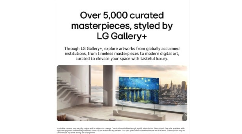 83" Wallpaper TV LG OLED evo AI W6 4K Smart TV (OLED83W6PUA)-2026