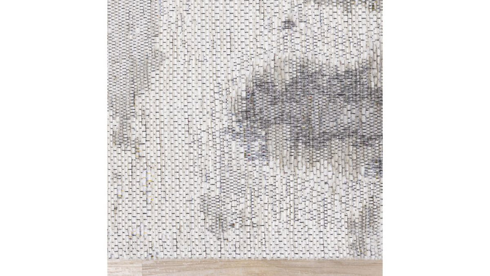 Cathedral Cream Grey Marble Pattern Chenille Rug