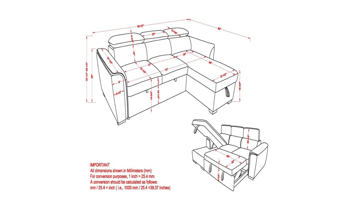 OSKAR SECTIONAL WITH BED & STORAGE