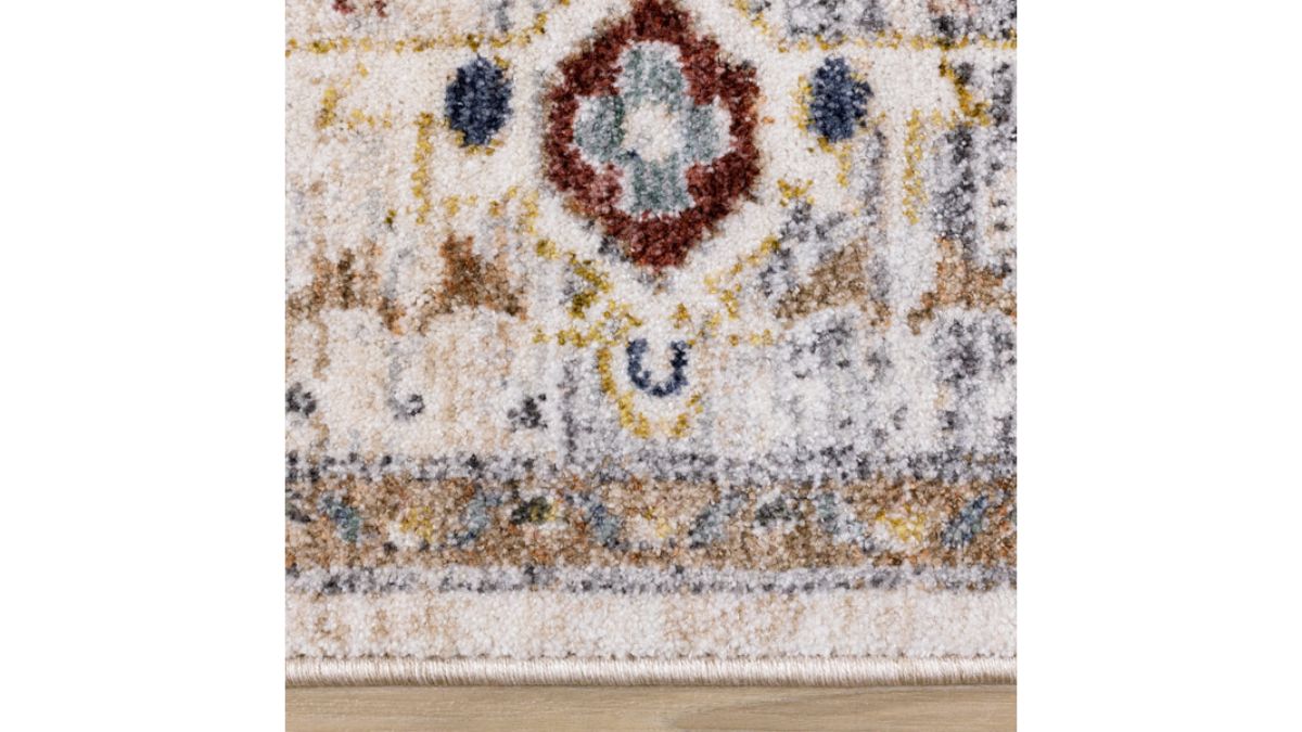 Marisa Cream Beige Floral Medallion Rug