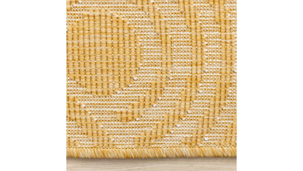 Bristol Reversible Yellow Taupe Rainbow Arch Pattern Rug