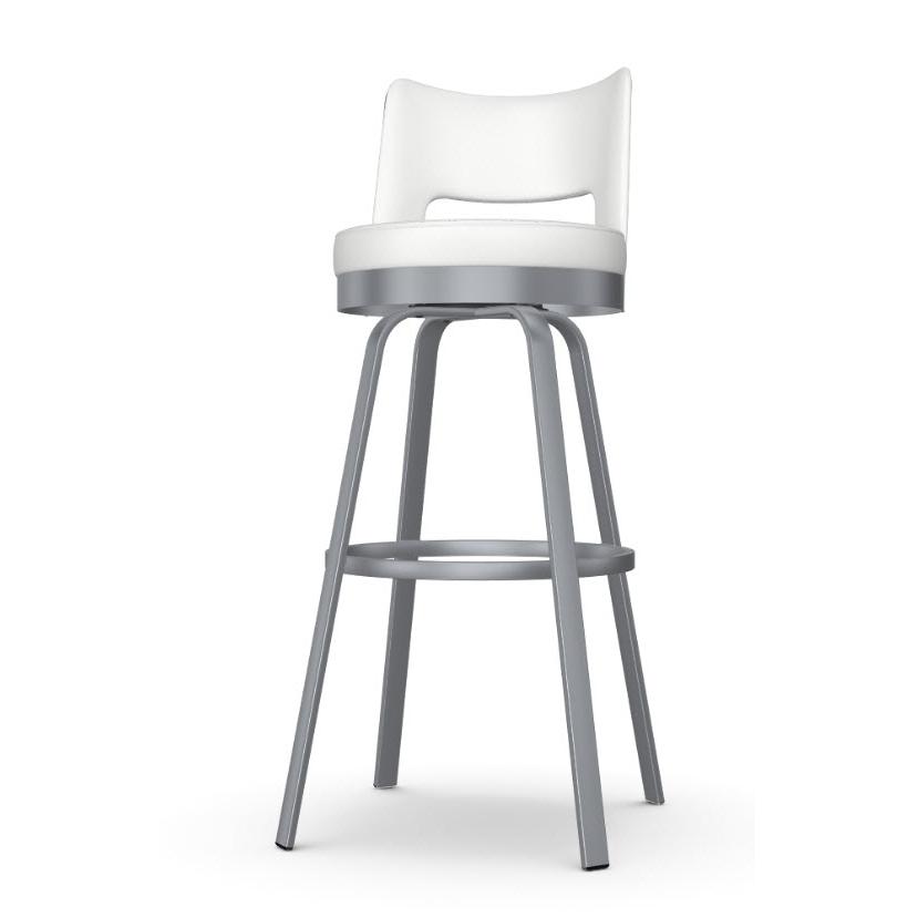  Amisco Brock 41435-34 Spectator Height Swivel Stool - Magnetite/Blizzard IMAGE 1