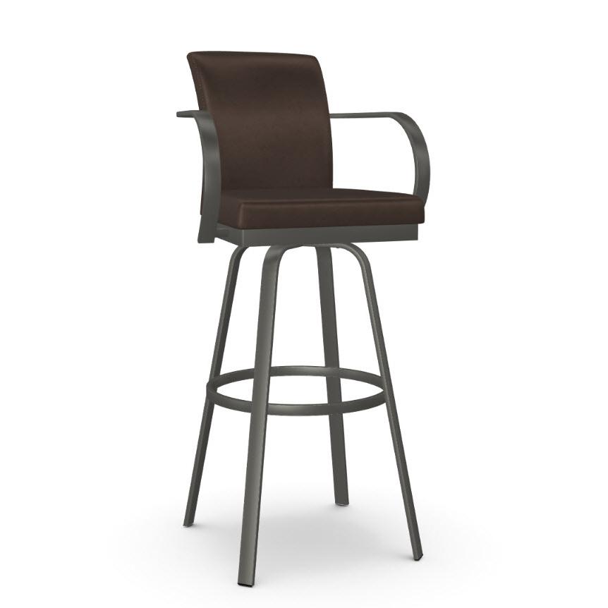  Amisco Lance 41436-34 Spectator Height Swivel Stool - Metallo/Bark IMAGE 1