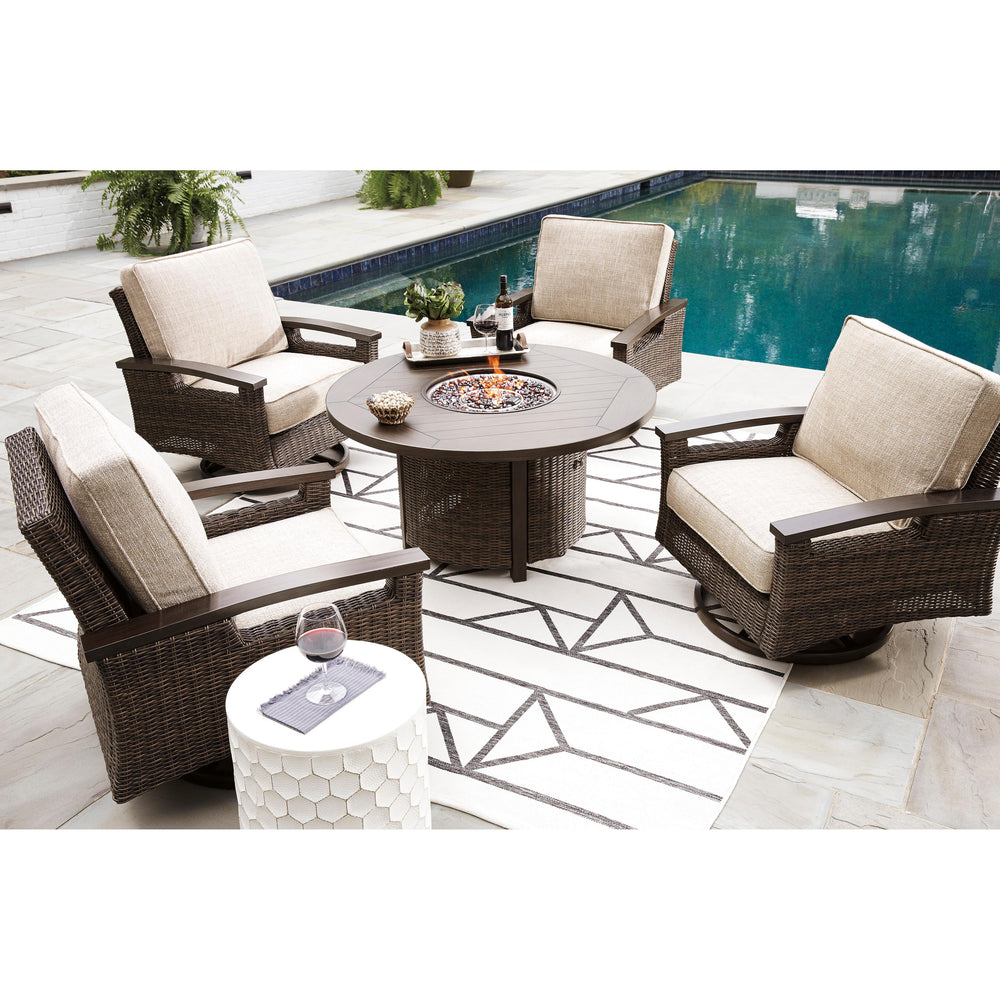 Signature Design by Ashley Paradise Trail P750-776 Round Fire Pit Table IMAGE 11
