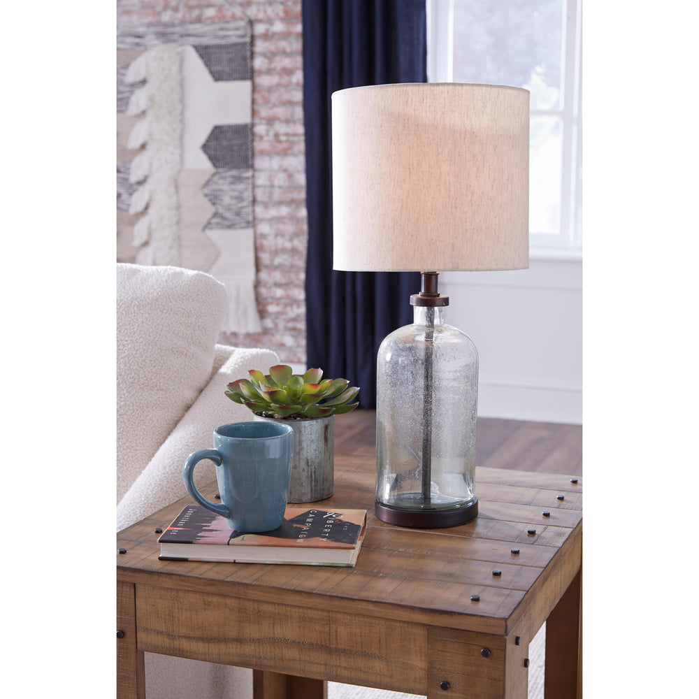  Signature Design by Ashley Bandile L430674 Glass Table Lamp IMAGE 3