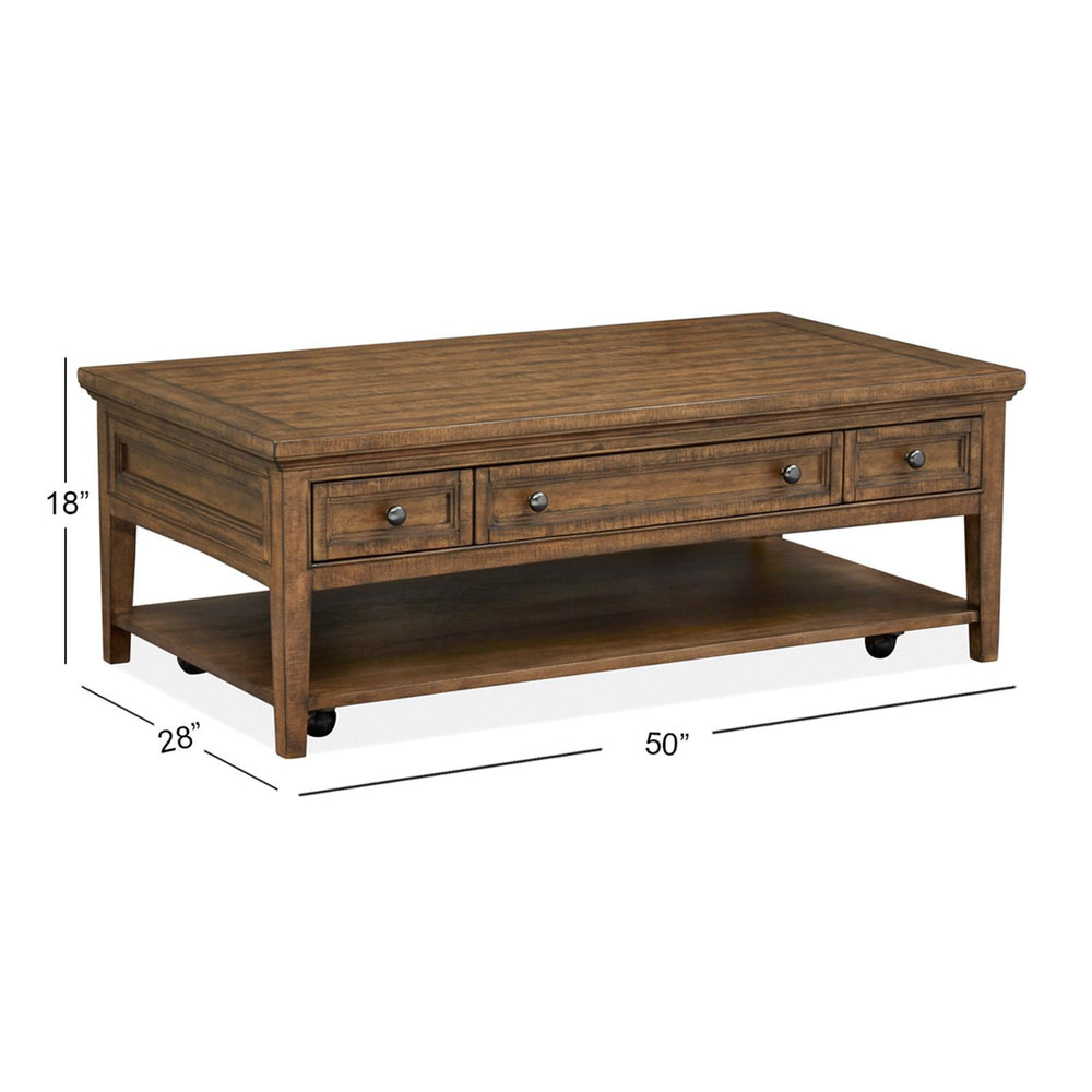  Magnussen Bay Creek T4398-43 Rectangular Cocktail Table with Casters IMAGE 10