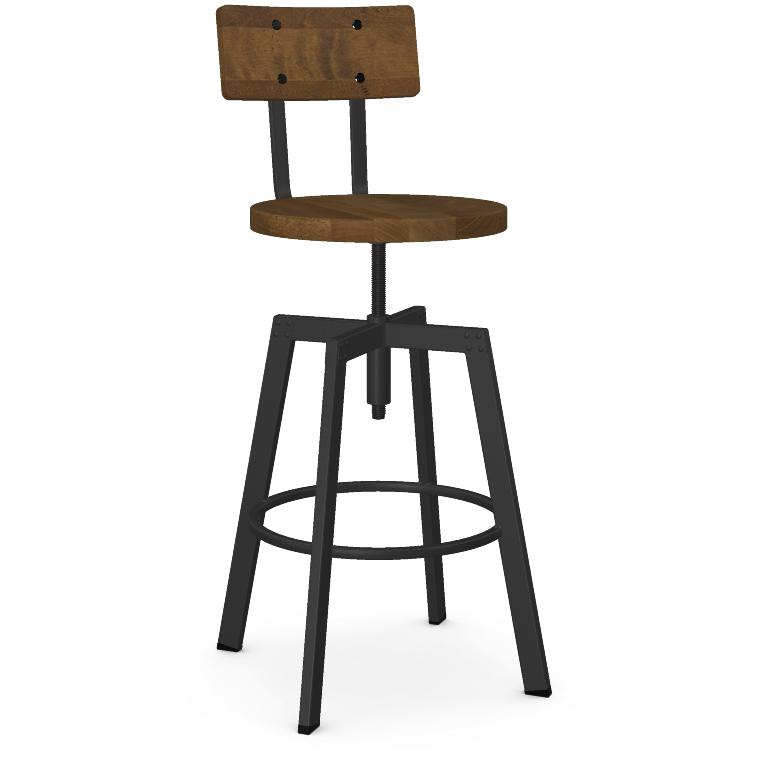  Amisco Architect 40263B Screw Stool - Black Coral/Toasty IMAGE 1