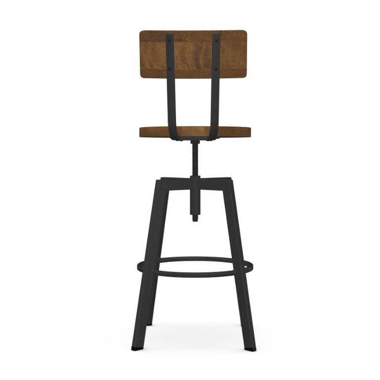  Amisco Architect 40263B Screw Stool - Black Coral/Toasty IMAGE 4