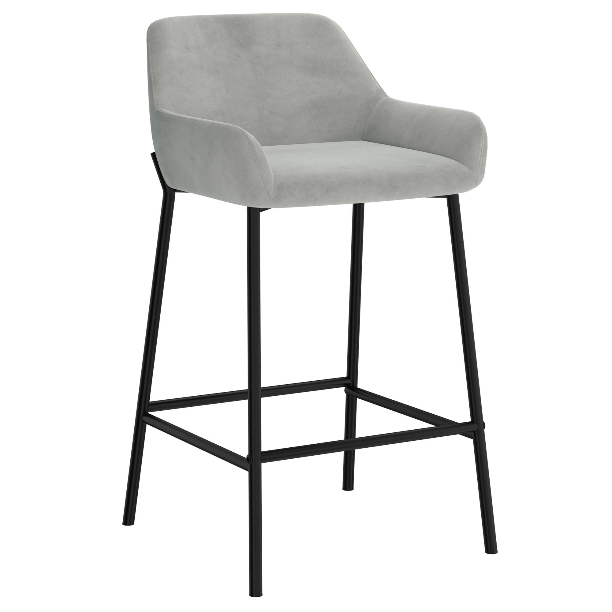  !nspire Baily 203-541GRY 26" Counter Stool - Grey and Black IMAGE 1