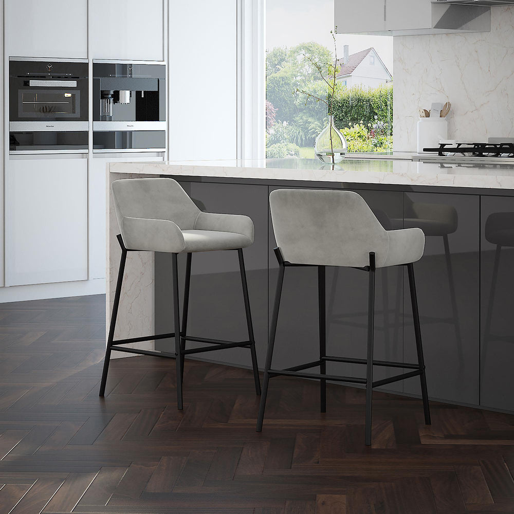  !nspire Baily 203-541GRY 26" Counter Stool - Grey and Black IMAGE 2