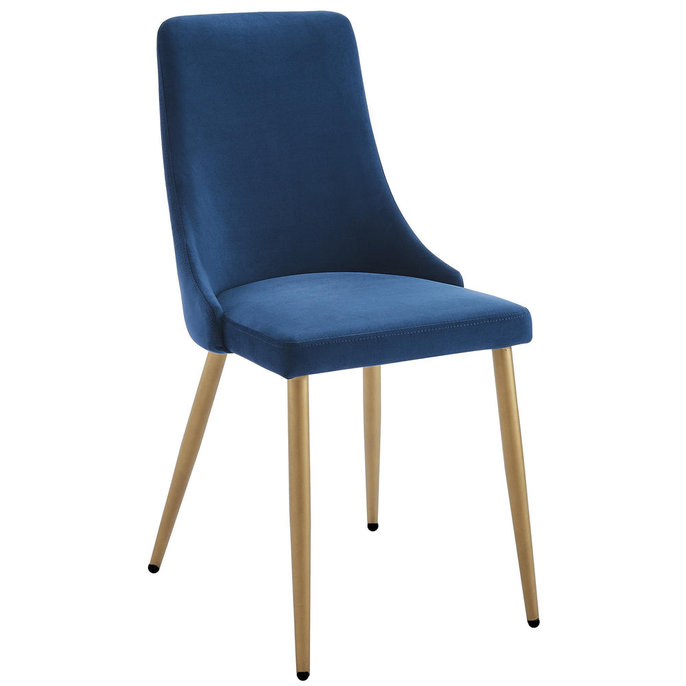  Worldwide Home Furnishings Carmilla 207-353GD_BLU 5 pc Dining Set - Aged Gold with Blue Chair IMAGE 6