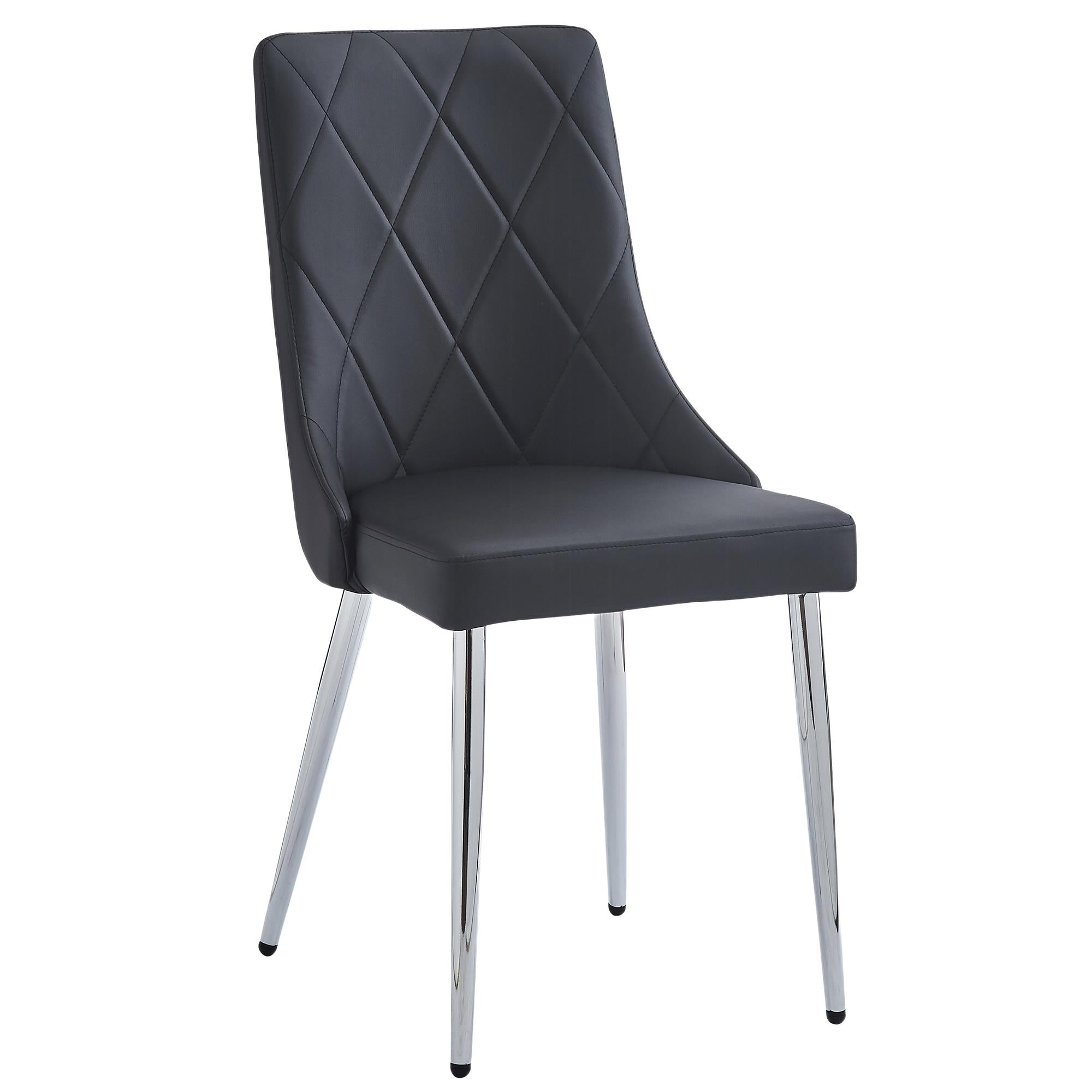 !nspire Devo 202-087BK Dining Chair - Black and Chrome IMAGE 1