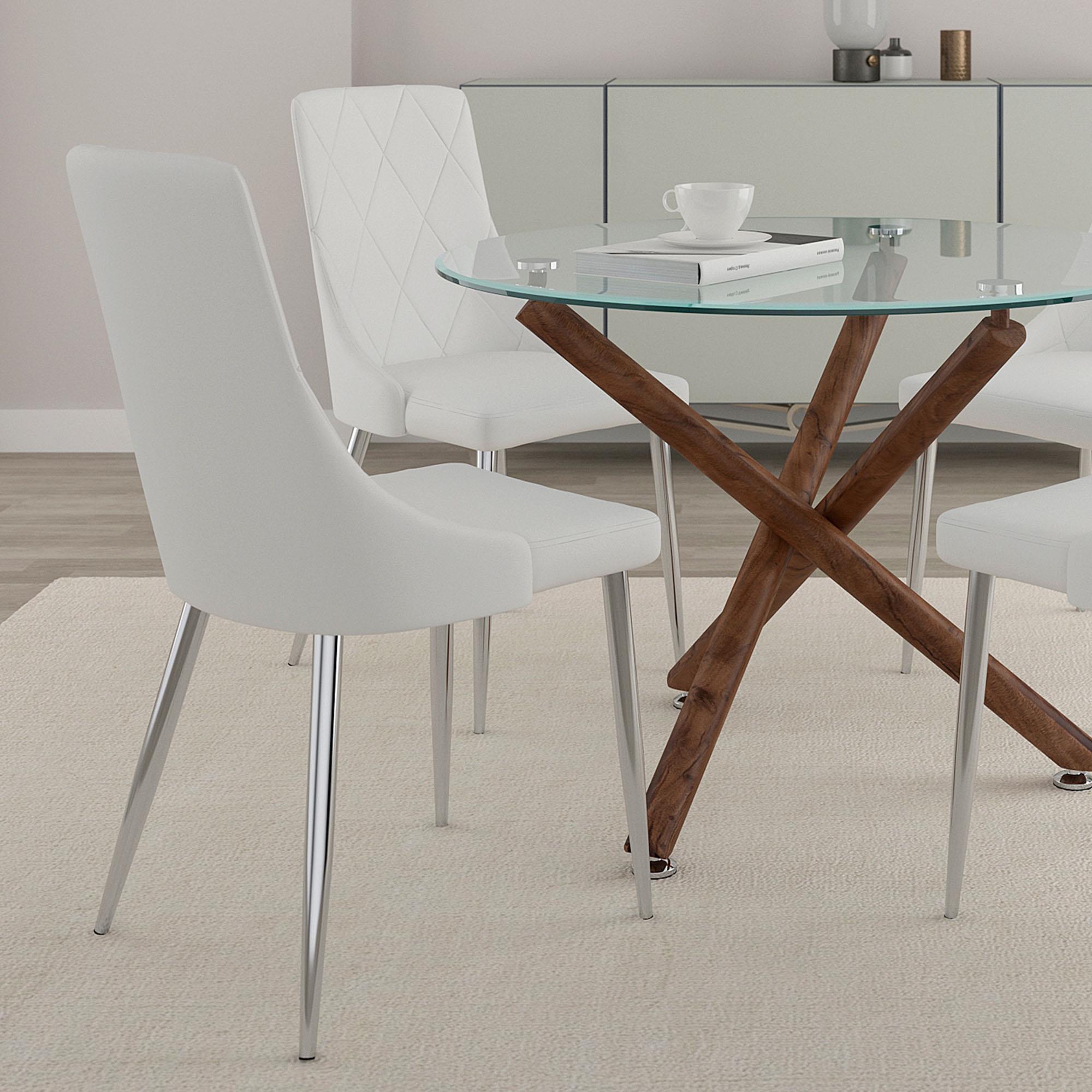  !nspire Devo 202-087WT Dining Chair - White and Chrome IMAGE 2