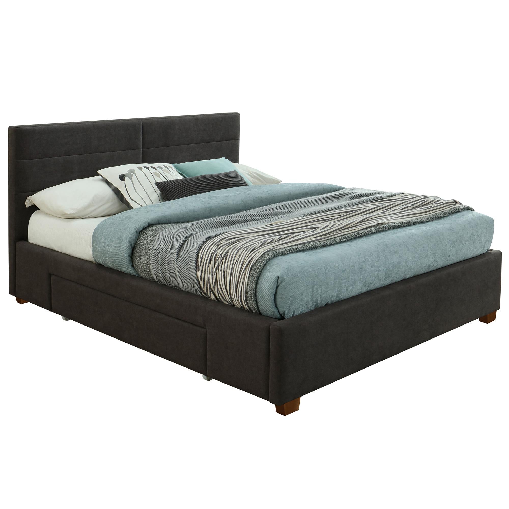  !nspire Emilio 101-633Q-CH 60" Queen Platform Bed w/Drawer - Charcoal IMAGE 1