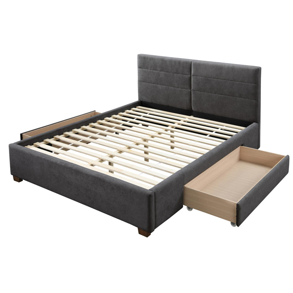  !nspire Emilio 101-633Q-CH 60" Queen Platform Bed w/Drawer - Charcoal IMAGE 4
